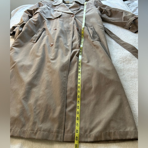 Vintage Brem Rainwear Taupe Tan Trench Raincoat w/ Button Liner - Picture 13 of 16